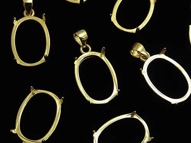 [Video] Silver925 Pendant Frame Oval 14x10mm 18KGP 1pc
