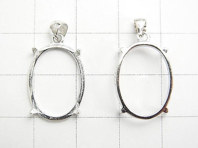 [Video] Silver925 Pendant Frame Oval 18x13mm Rhodium Plated 1pc