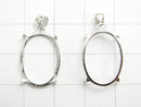 [Video]Silver925 Pendant Frame Oval 18x13mm Rhodium Plated 1pc