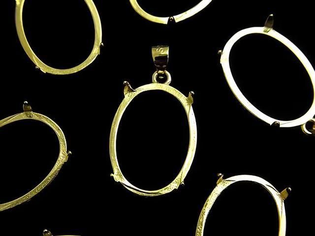 [Video] Silver925 Pendant Frame Oval 18x13mm 18KGP 1pc