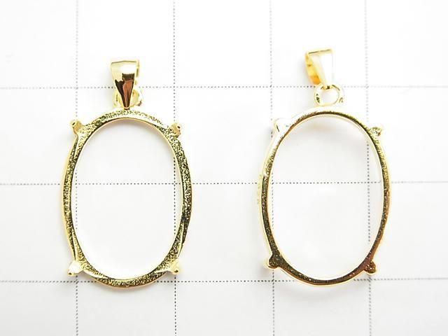 [Video] Silver925 Pendant Frame Oval 18x13mm 18KGP 1pc