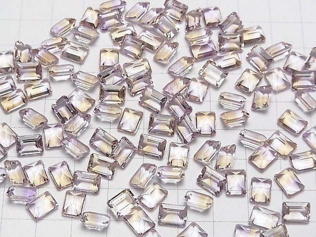 [Video] High Quality Ametrine AAA Loose stone Rectangle Faceted 8x6x4mm 3pcs