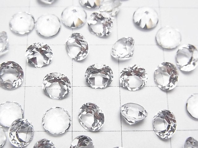 [Video]High Quality White Topaz AAA Loose stone Round Faceted 6x6mm 5pcs