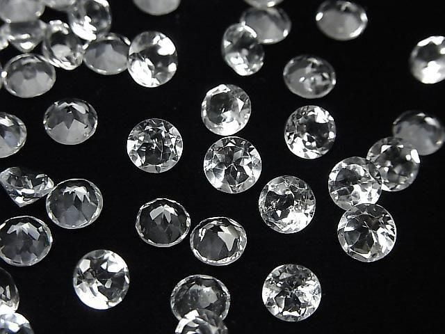 [Video] High Quality White Topaz AAA Loose Stone Round Faceted 6x6mm 5pcs