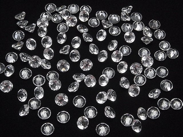 [Video]High Quality White Topaz AAA Loose stone Round Faceted 6x6mm 5pcs