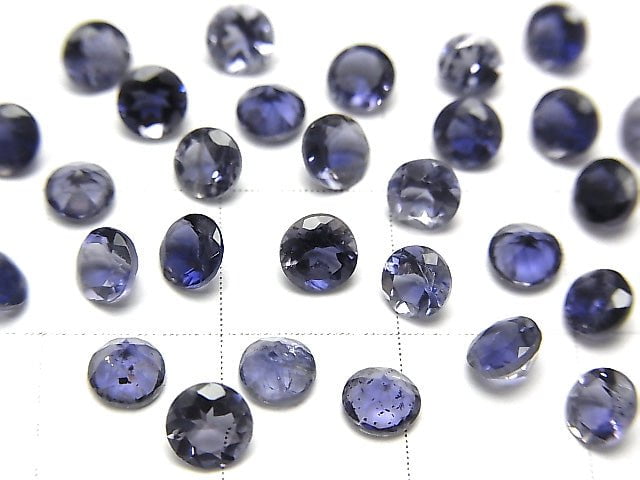 [Video] High Quality Iolite AAA Loose stone Round Faceted 4x4mm 10pcs