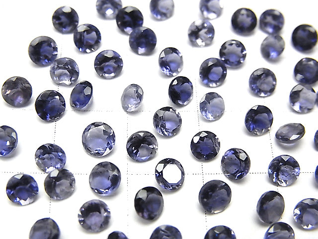[Video] High Quality Iolite AAA Loose stone Round Faceted 4x4mm 10pcs