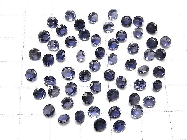 [Video] High Quality Iolite AAA Loose stone Round Faceted 4x4mm 10pcs