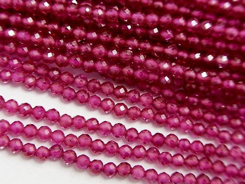 Faceted Round, Ruby Gemstone Beads