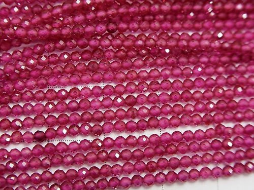 High Quality! Lab-grown Ruby AAA Faceted Round 2mm 1strand beads (aprx.15inch / 37cm)