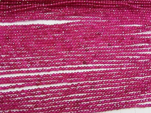 High Quality! Lab-grown Ruby AAA Faceted Round 2mm 1strand beads (aprx.15inch / 37cm)