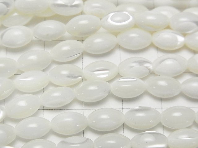 [Video] 1strand $4.79! Mother of Pearl MOP Rice 9 x 6 x 6 mm White 1 strand beads (aprx.15 inch / 38 cm)