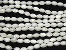 Mother of Pearl MOP White Rice 10x7x7mm 1strand beads (aprx.15inch / 37cm)
