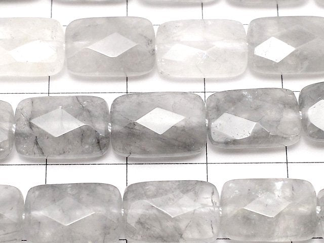 [Video]Gray Quartz AA Faceted Rectangle 12x8x5mm half or 1strand beads (aprx.15inch/37cm)
