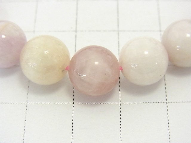 [Video] [One of a kind] Pastel color Spodumene Kunzite AAA Round 10mm Bracelet NO.32