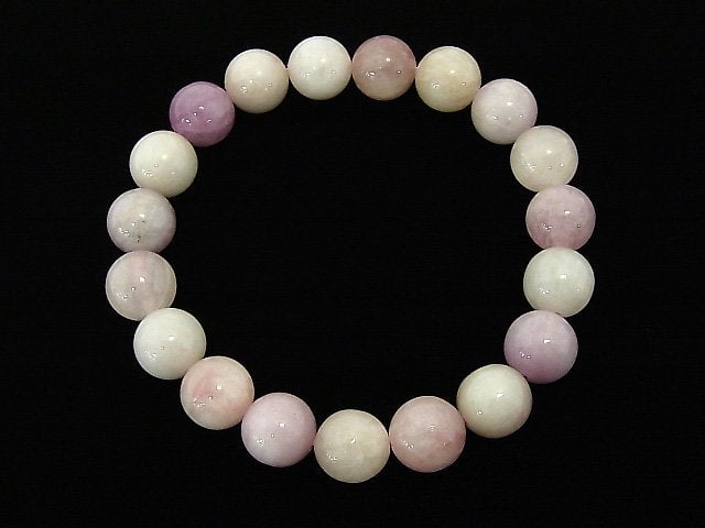 [Video] [One of a kind] Pastel color Spodumene Kunzite AAA Round 10mm Bracelet NO.32