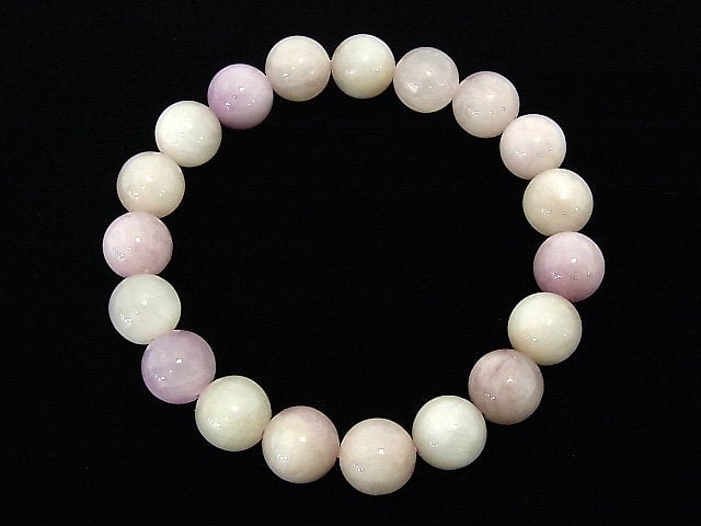 [Video] [One of a kind] Pastel color Spodumene Kunzite AAA Round 10mm Bracelet NO.33