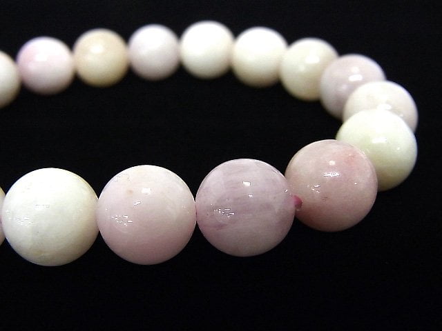 [Video] [One of a kind] Pastel color Spodumene Kunzite AAA Round 10mm Bracelet NO.37