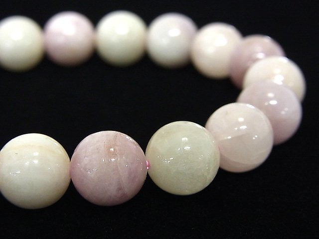 [Video] [One of a kind] Pastel color Spodumene Kunzite AAA Round 10mm Bracelet NO.38