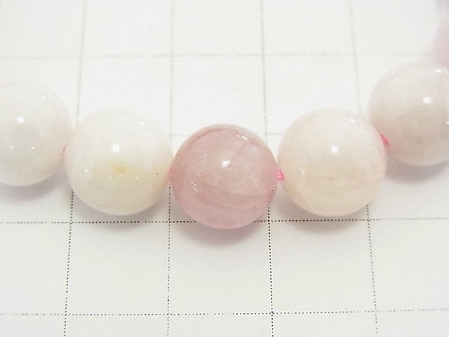 [Video] [One of a kind] Pastel color Spodumene Kunzite AAA Round 10mm Bracelet NO.40