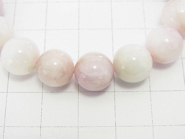 [Video] [One of a kind] Pastel color Spodumene Kunzite AAA Round 10mm Bracelet NO.42