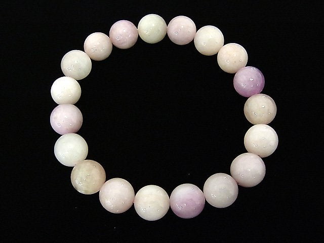 [Video] [One of a kind] Pastel color Spodumene Kunzite AAA Round 10mm Bracelet NO.42