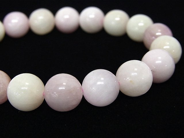 [Video] [One of a kind] Pastel color Spodumene Kunzite AAA Round 10mm Bracelet NO.45