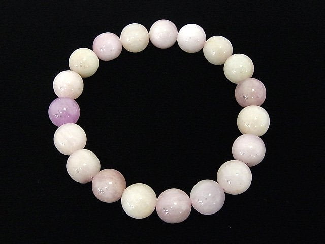 [Video] [One of a kind] Pastel color Spodumene Kunzite AAA Round 10mm Bracelet NO.45