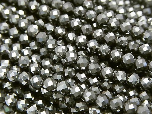 Faceted Round, Hematite Gemstone Beads