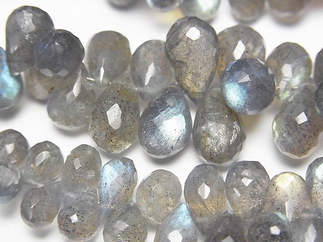 Drop, Faceted Briolette, Labradorite Gemstone Beads