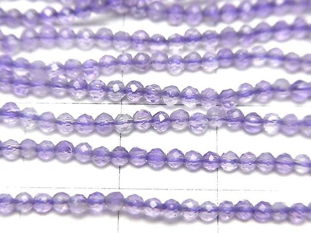 [Video]High Quality! Amethyst AA+ Faceted Round 2mm 1strand beads (aprx.15inch/37cm)