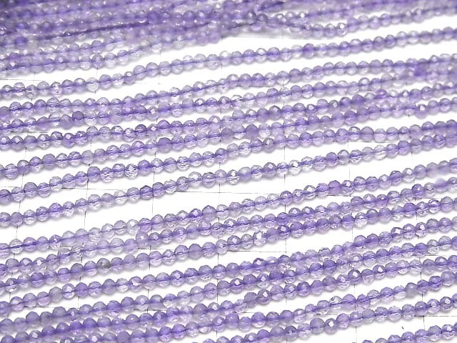 [Video]High Quality! Amethyst AA+ Faceted Round 2mm 1strand beads (aprx.15inch/37cm)