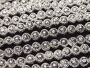 [Video]Lava Round 4.5mm silver coated 1strand beads (aprx.14inch/35cm)