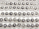 [Video]Lava Round 4.5mm silver coated 1strand beads (aprx.14inch/35cm)