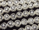 [Video]Lava Round 8mm Silver Coated 1strand beads (aprx.15inch/37cm)