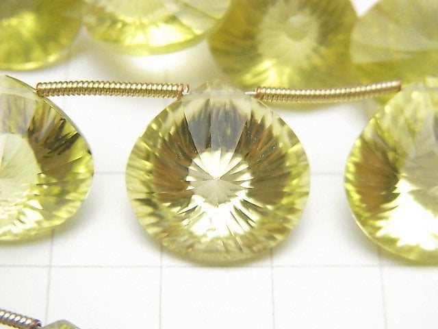 [Video] High Quality Lemon Quartz AAA Chestnut Concave Cut 1strand beads (aprx.6inch / 15cm)