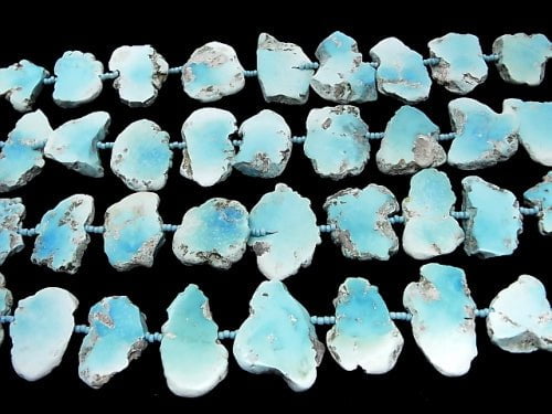 [Video] Arizona Sleeping Beauty Turquoise AAA Flat Nugget half or 1strand beads (aprx.6inch / 15 cm)