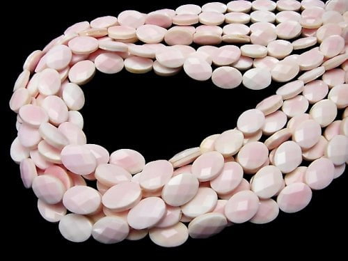 Queen Concrete Shell AAA - AAA - Faceted Oval 14 x 10 x 4 mm half or 1 strand beads (aprx. 15 inch / 38 cm)