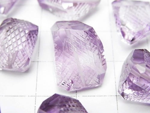 [Video] High Quality Rose Amethyst AAA Carving Faceted Nugget 6pcs