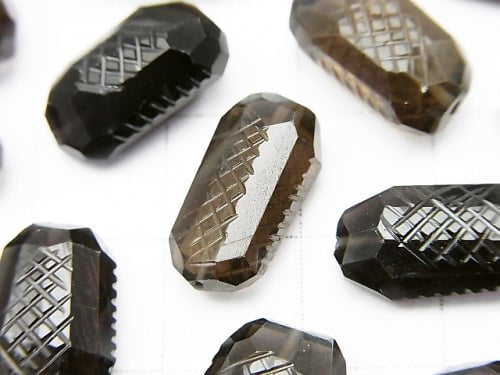 High Quality Smoky Quartz AAA - engraved Faceted Nugget 5pcs $19.99!