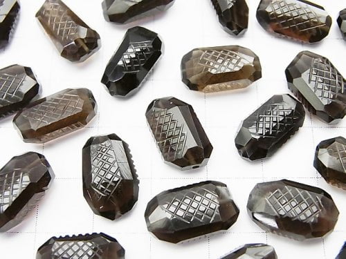 High Quality Smoky Quartz AAA - engraved Faceted Nugget 5pcs $19.99!