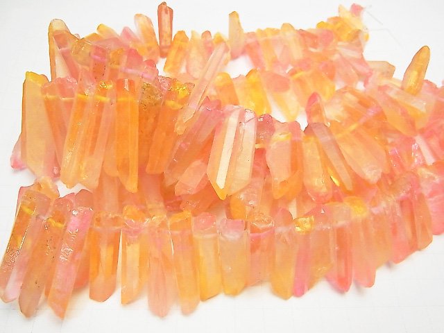 1strand $12.99! Crystal Natural Point Cut Metallic Coating Yellow & Pink 1strand beads (aprx.15inch / 38cm)