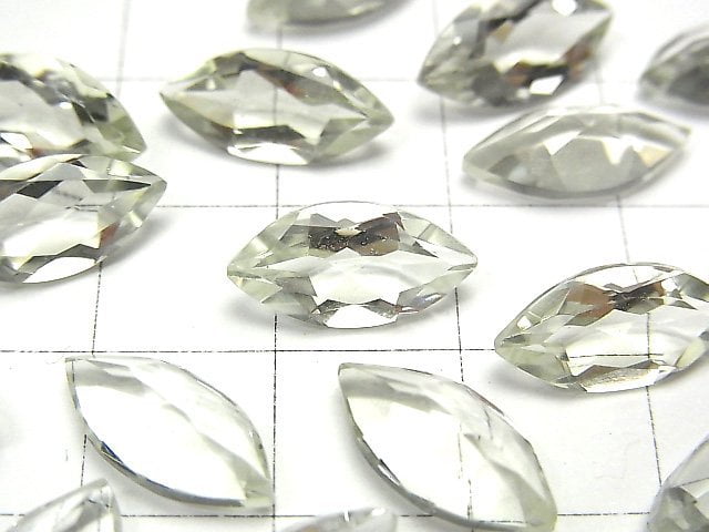 [Video] High Quality Green Amethyst AAA Undrilled Marquise Faceted 14 x 7 mm 5 pcs
