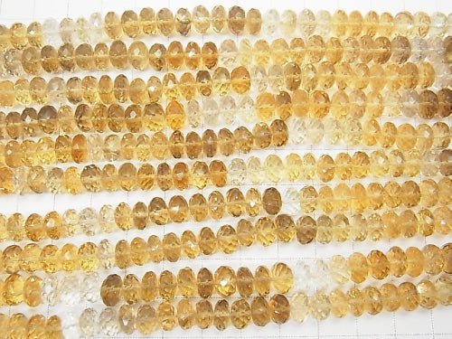 [Video] High Quality Whiskey Quartz AAA Faceted Button Rondelle half or 1strand beads (aprx.15inch / 36cm)