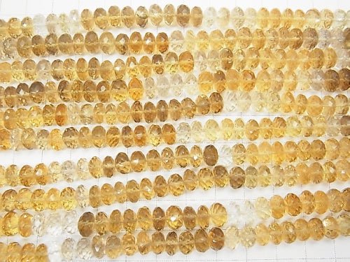 [Video] High Quality Whiskey Quartz AAA Faceted Button Roundel half or 1strand beads (aprx.15inch / 36cm)