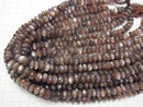[Video]High Quality Brown Moonstone AAA- Faceted Button Rondelle half or 1strand beads (aprx.13inch/33cm)