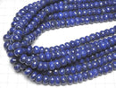 [Video]High Quality! Lapislazuli AA++ Faceted Button Rondelle half or 1strand beads (aprx.15inch/36cm)