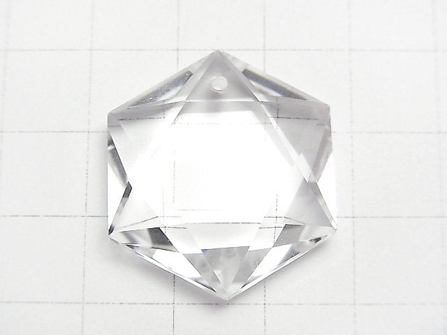 [Video] High Quality!  Crystal Quartz AAA Hexagram 29x25mm 1pc