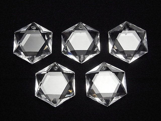 [Video] High Quality!  Crystal Quartz AAA Hexagram 29x25mm 1pc