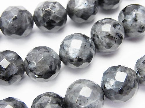 Faceted Round, Larvikite Gemstone Beads